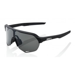 Okulary 100% S2 Soft Tact Black - Smoke Lens (Szkła Czarne Smoke) (NEW 2021)