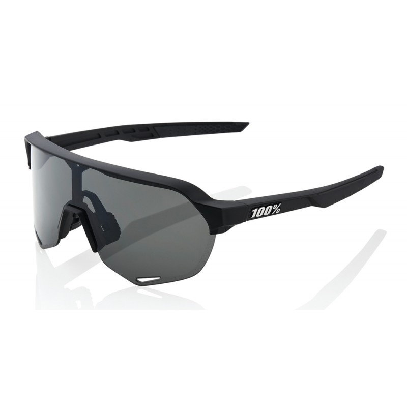 Okulary 100% S2 Soft Tact Black - Smoke Lens (Szkła Czarne Smoke) (NEW 2021)