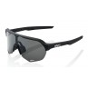 Okulary 100% S2 Soft Tact Black - Smoke Lens (Szkła Czarne Smoke) (NEW 2021)