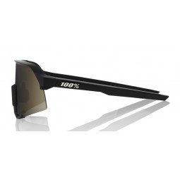 Okulary 100% S3 Soft Tact Black - Soft Gold Mirror Lens (Szkła Złote Lustrzane) (NEW 2021)