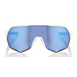 Okulary 100% S2 Matte White - HiPER Blue Multilayer Mirror Lens (Szkła Niebieskie Lustrzane Wielowarstwowe) (NEW 2021)