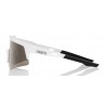 Okulary 100% SPEEDCRAFT XS Matte White - HiPER Silver Mirror Lens (Szkła Srebrne Lustrzane, LT 14% + Szkła Przeźroczyste, LT 93%