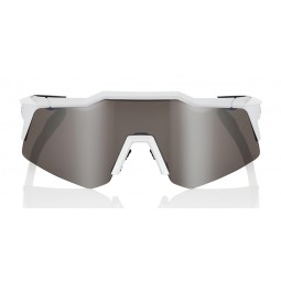 Okulary 100% SPEEDCRAFT XS Matte White - HiPER Silver Mirror Lens (Szkła Srebrne Lustrzane, LT 14% + Szkła Przeźroczyste, LT 93%