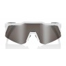 Okulary 100% SPEEDCRAFT XS Matte White - HiPER Silver Mirror Lens (Szkła Srebrne Lustrzane, LT 14% + Szkła Przeźroczyste, LT 93%