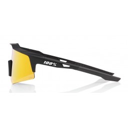 Okulary 100% SPEEDCRAFT XS Soft Tact Black - HiPER Red Multilayer Mirror Lens (Szkła Czerwone Lustrzane Wielowarstwowe, LT 21% +