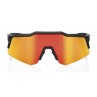 Okulary 100% SPEEDCRAFT XS Soft Tact Black - HiPER Red Multilayer Mirror Lens (Szkła Czerwone Lustrzane Wielowarstwowe, LT 21% +