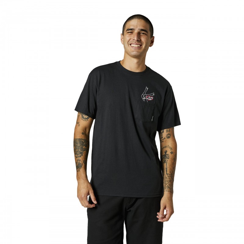 T-SHIRT FOX FAST LANE POCKET BLACK