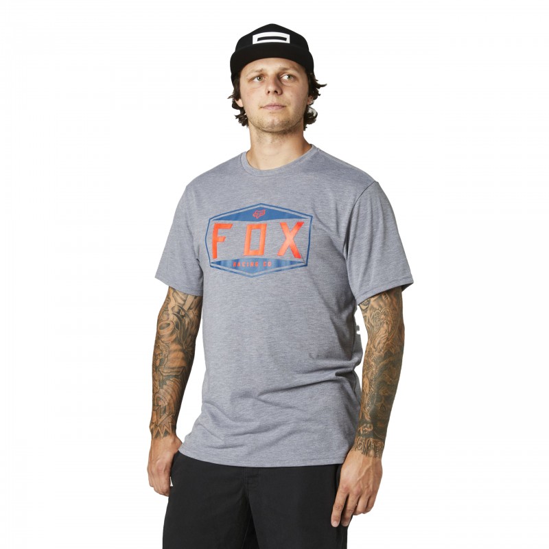 T-SHIRT FOX EMBLEM TECH HEATHER GRAPHITE