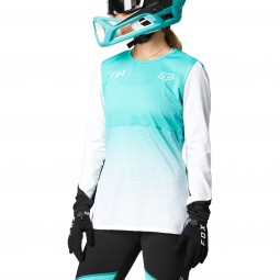 KOSZULKA ROWEROWA FOX LADY Z DŁUGIM RĘKAWEM FLEXAIR TEAL