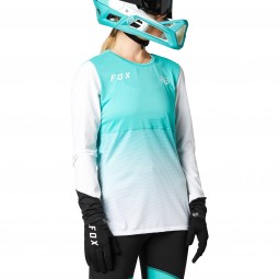KOSZULKA ROWEROWA FOX LADY Z DŁUGIM RĘKAWEM FLEXAIR TEAL