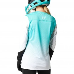 KOSZULKA ROWEROWA FOX LADY Z DŁUGIM RĘKAWEM FLEXAIR TEAL