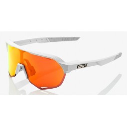 Okulary 100% S2 Soft Tact Off White - HiPER Red Multilayer Mirror Lens (Szkła Czerwone Lustrzane Wielowarstwowe) (NEW 2021)