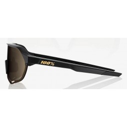 Okulary 100% S2 Matte Black - Soft Gold Mirror Lens (Szkła Złote Lustrzane) (NEW 2021)