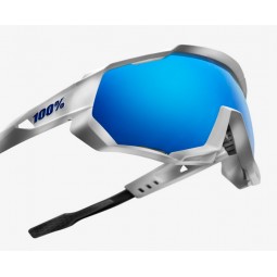 Okulary 100% SPEEDTRAP Matte White - HiPER Blue Multilayer Mirror Lens (Szkła Niebieskie Lustrzane Wielowarstwowe) (NEW 2021)