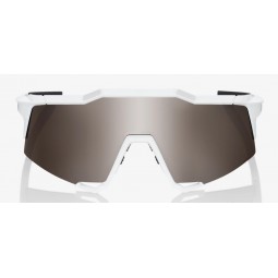 Okulary 100% SPEEDCRAFT Matte White - HiPER Silver Mirror Lens (Szkła Srebrne Lustrzane) (NEW 2021)