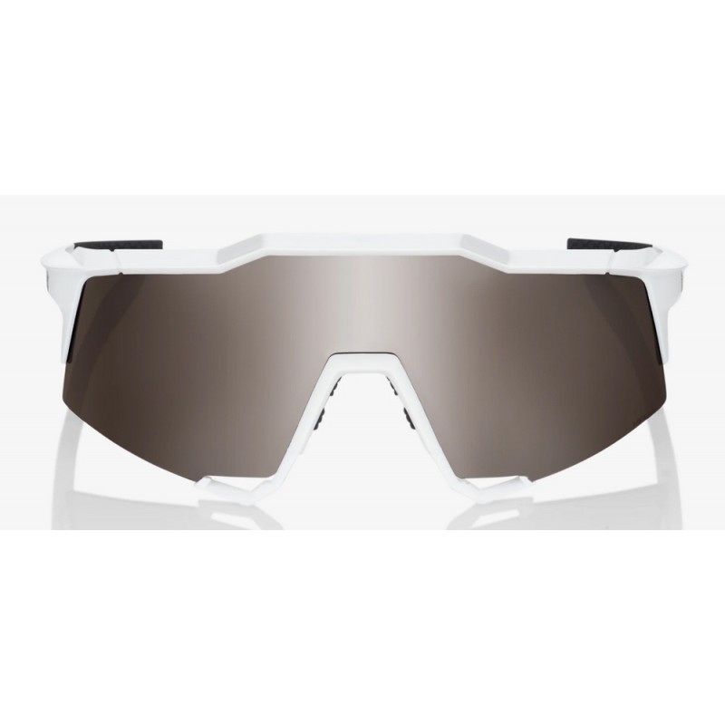 Okulary 100% SPEEDCRAFT Matte White - HiPER Silver Mirror Lens (Szkła Srebrne Lustrzane) (NEW 2021)
