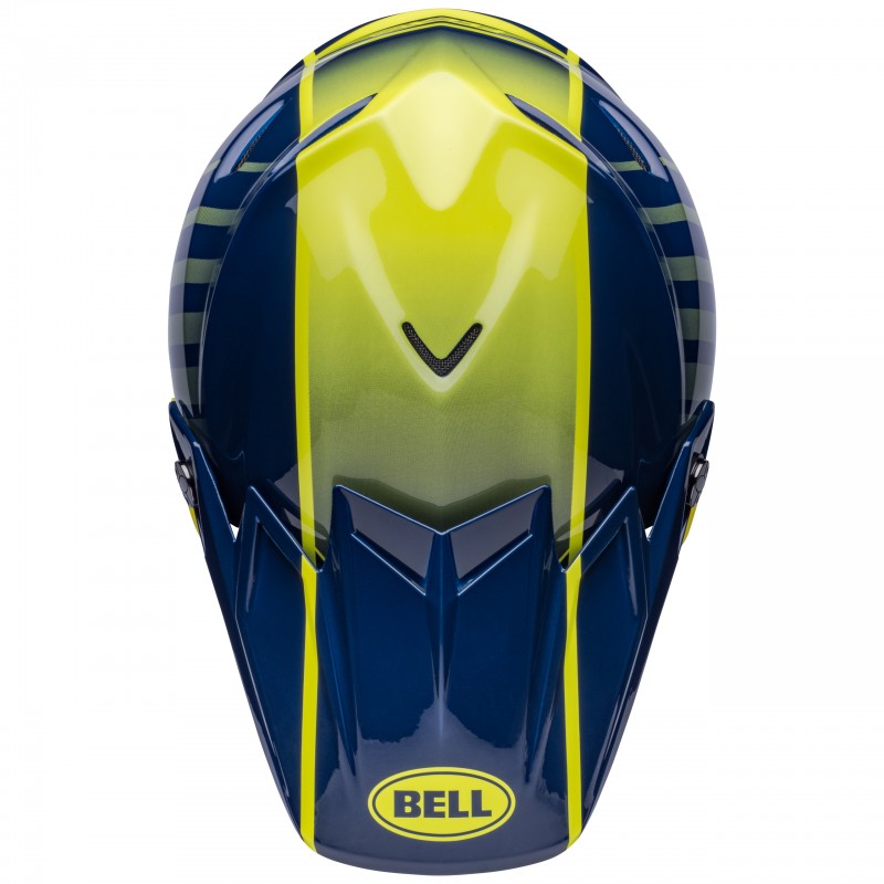 KASK BELL MOTO-9S FLEX SPRINT MATTE/GLOSS DARK BLUE/HI-VIZ YELLOW