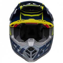 KASK BELL MOTO-9S FLEX SPRINT MATTE/GLOSS DARK BLUE/HI-VIZ YELLOW