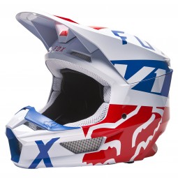 KASK FOX V-1 SKEW WHITE/RED/BLUE