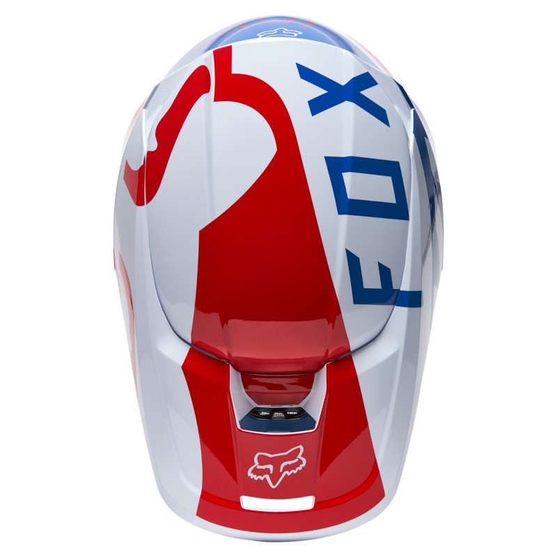 KASK FOX V-1 SKEW WHITE/RED/BLUE
