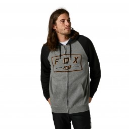 BLUZA Z KAPTUREM NA ZAMEK FOX BADGER HEATHER GRAPHITE