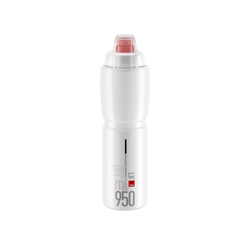 Elite Bidon Jet Plus Clear Red logo 950ml