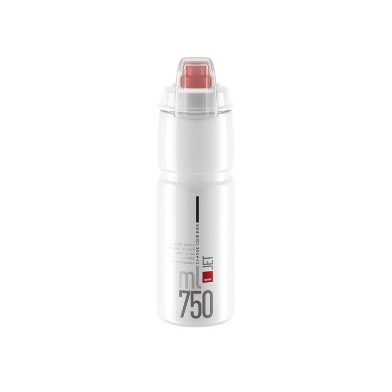 Elite Bidon Jet Plus Clear Red logo 750ml