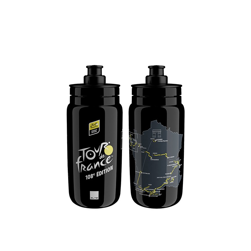 Elite Bidon FLY Teams 2021 Tour de France Black Map 550ml