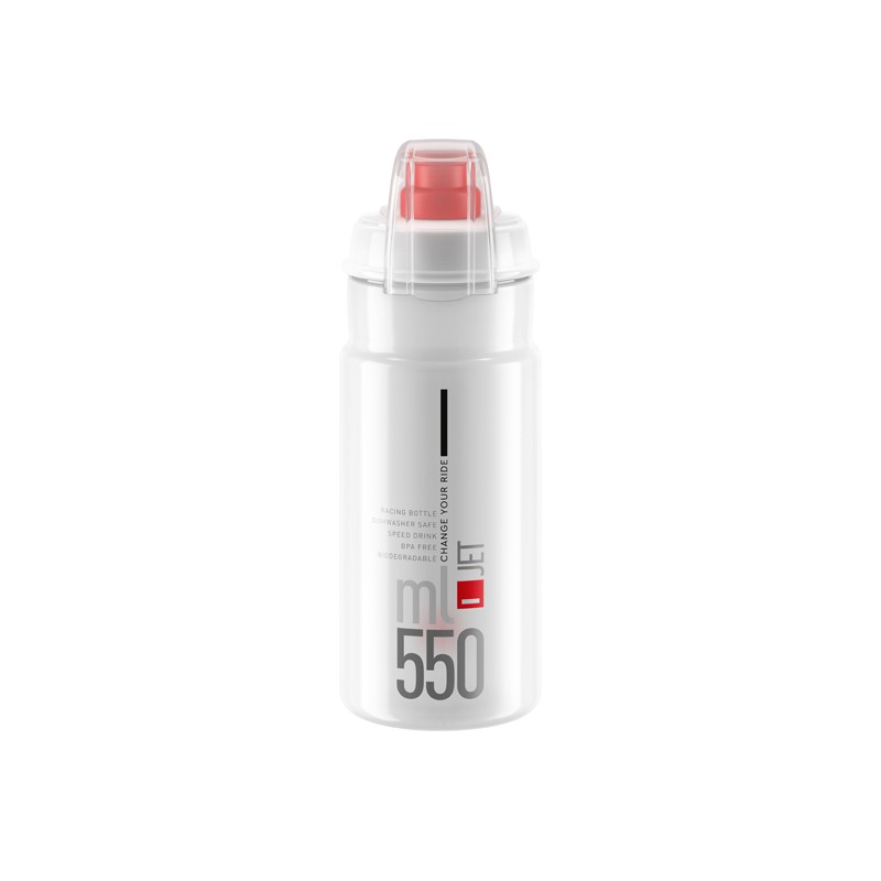 Elite Bidon Jet Plus Clear Red logo 550ml