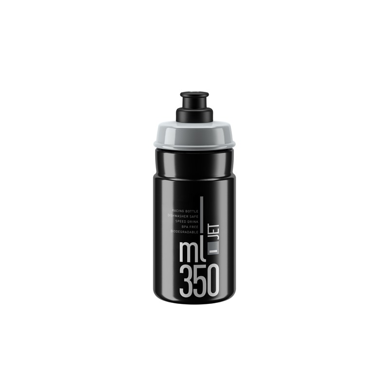 Elite Bidon Jet Black Grey logo 350ml