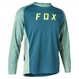 KOSZULKA ROWEROWA Z DŁUGIM RĘKAWEM FOX JUNIOR DEFEND LIGHT BLUE