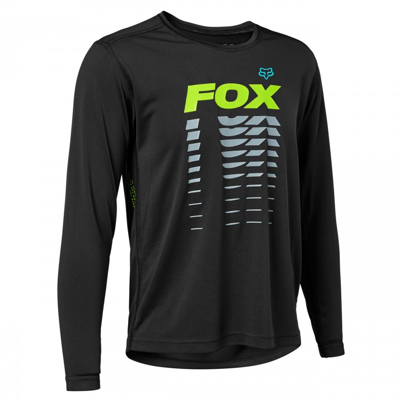 KOSZULKA ROWEROWA Z DŁUGIM RĘKAWEM FOX JUNIOR RANGER BLACK