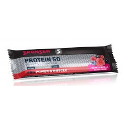 Baton proteinowy SPONSER PROTEIN 50 BAR jagoda wanilia pudełko (25 szt x 50g) (DWZ)