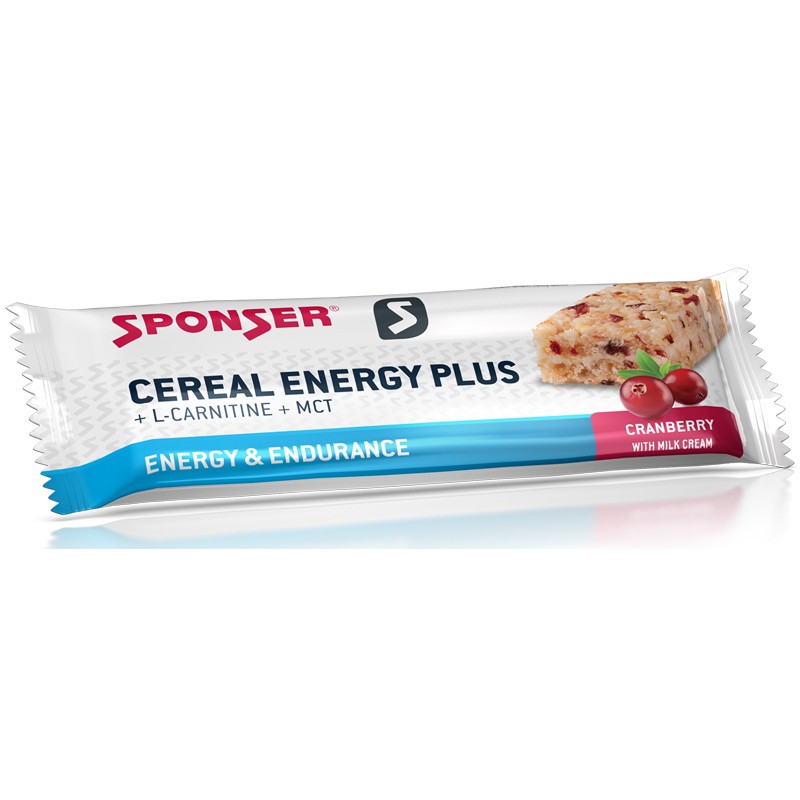 Baton energetyczny SPONSER CEREAL ENERGY PLUS BAR żurawinowy (pudełko 15szt x 40g) (NEW)