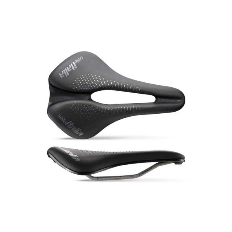 Siodło SELLE ITALIA MAX NOVUS EVO BOOST GEL SUPERFLOW L (id match - L3) TI 316 tube 7, fibra-tek, czarne (NEW)