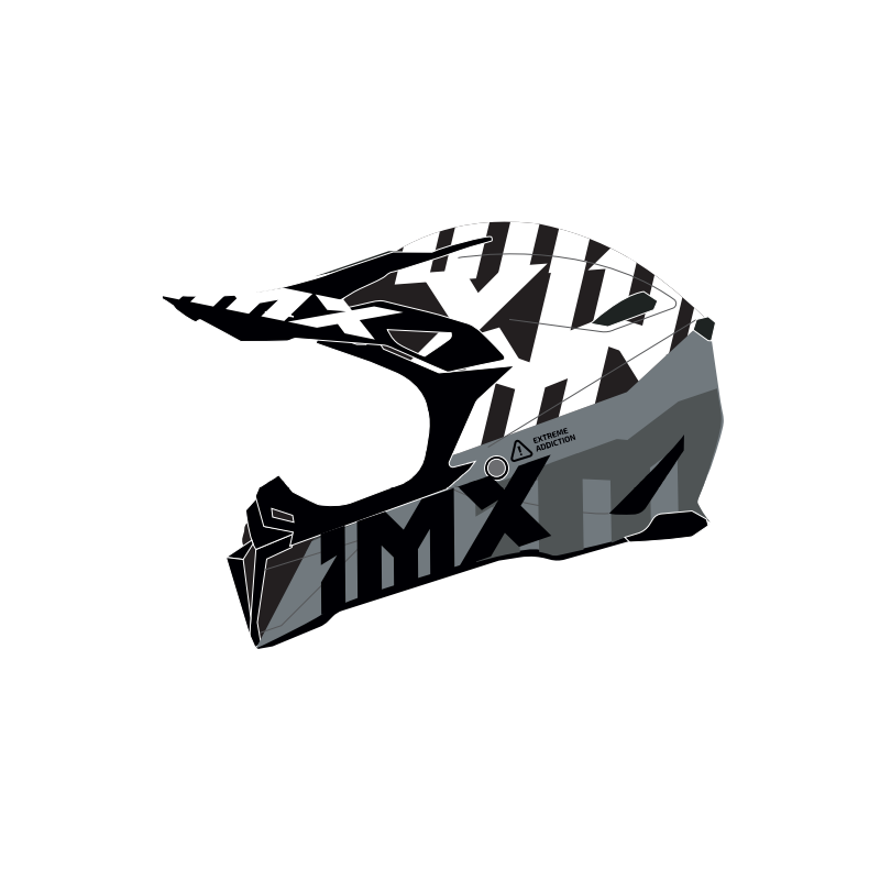 KASK IMX FMX-02 BLACK/WHITE/GREY/METALLIC GREY GLOSS GRAPHIC