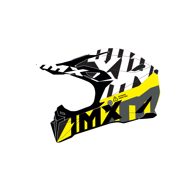 KASK IMX FMX-02 BLACK/WHITE/FLO YELLOW/GREY GLOSS GRAPHIC