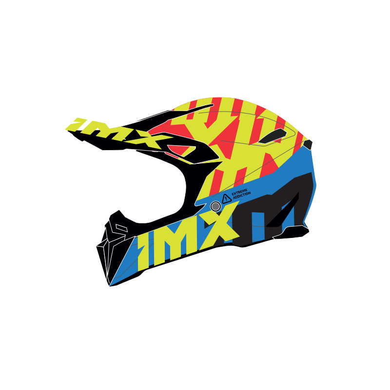 KASK IMX FMX-02 BLACK/FLUO YELLOW/BLUE/FLUO RED GLOSS GRAPHIC