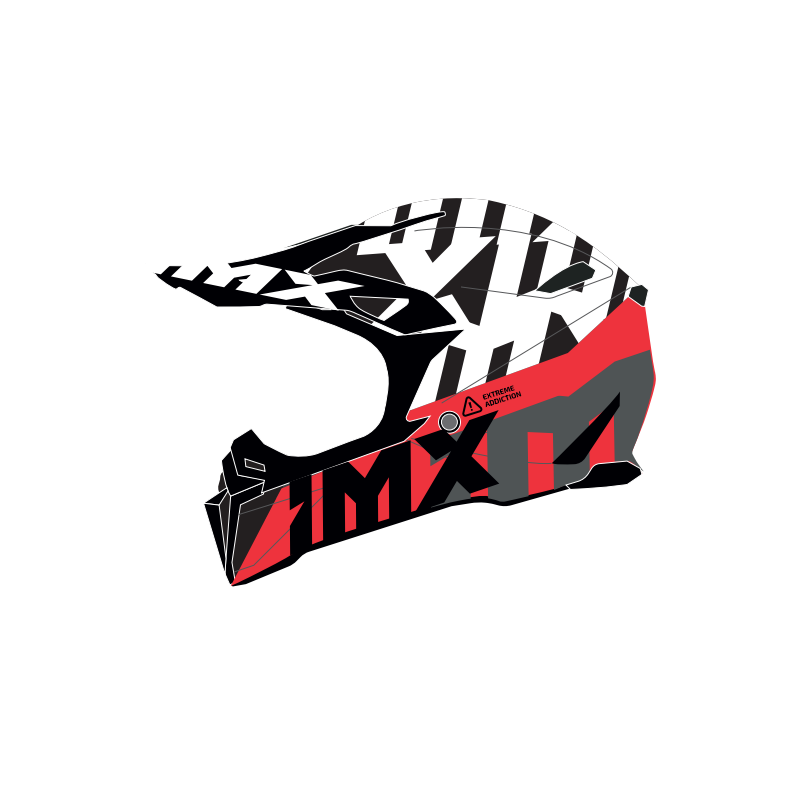 KASK IMX FMX-02 BLACK/WHITE/FLO RED/GREY GLOSS GRAPHIC