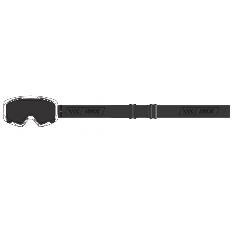 GOGLE IMX ENDURANCE RACE WHITE GLOSS/BLACK - SZYBA DARK SMOKE + CLEAR (2 SZYBY W ZESTAWIE)