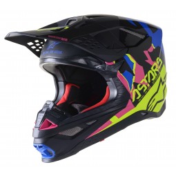 KASK ALPINESTARS SUPERTECH S-M8 ECHO BLACK/BLUE YELLOW PINK FL M&G