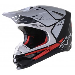 KASK ALPINESTARS SUPERTECH S-M8 FACTORY BLACK/WHITE/FLUO RED GLOSSY