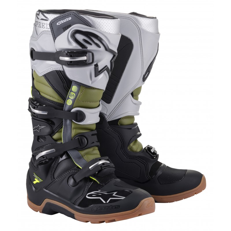 BUTY ALPINESTARS TECH 7 ENDURO BLACK/SILVER/MILITARY GREEN