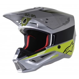 KASK ALPINESTARS S-M5 BOND SILVER YEL FL MIL GREEN GLOSSY
