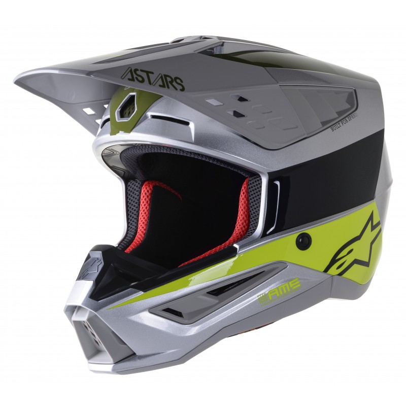 KASK ALPINESTARS S-M5 BOND SILVER YEL FL MIL GREEN GLOSSY