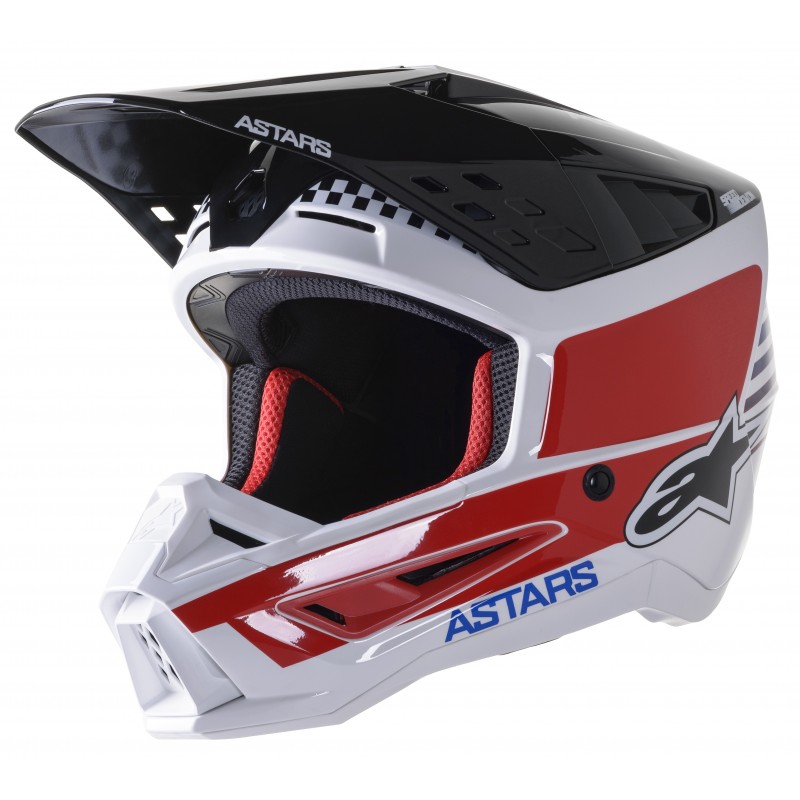KASK ALPINESTARS S-M5 SPEED WHITE DARK BLUE/RED GLOSSY