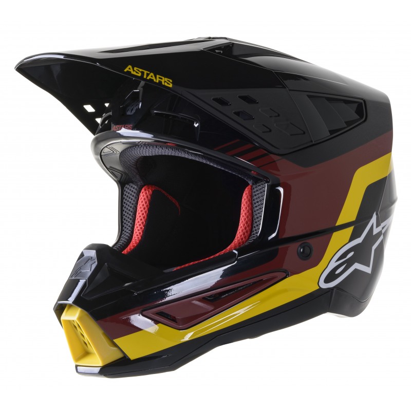 KASK ALPINESTARS S-M5 VENTURE BLACK/BURGUNDY/YELLOW GLOSSY
