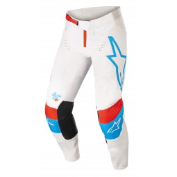 SPODNIE ALPINESTARS TECHSTAR QUADRO OFF WHITE/NEON BLUE/BRIGHT RED