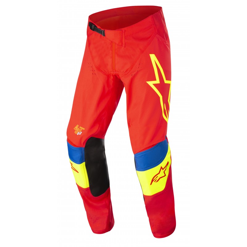 SPODNIE ALPINESTARS TECHSTAR QUADRO BRIGHT RED/FLUO YELLOW/BLUE