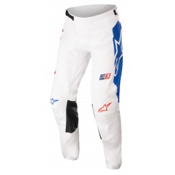 SPODNIE ALPINESTARS RACER COMPASS OFF WHITE/FLUO RED/BLUE